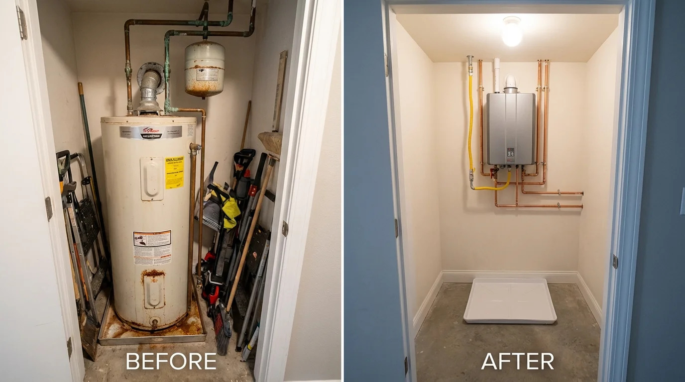 Tank water heater versus wall-mounted tankless unit comparison for White River, SD homeowners